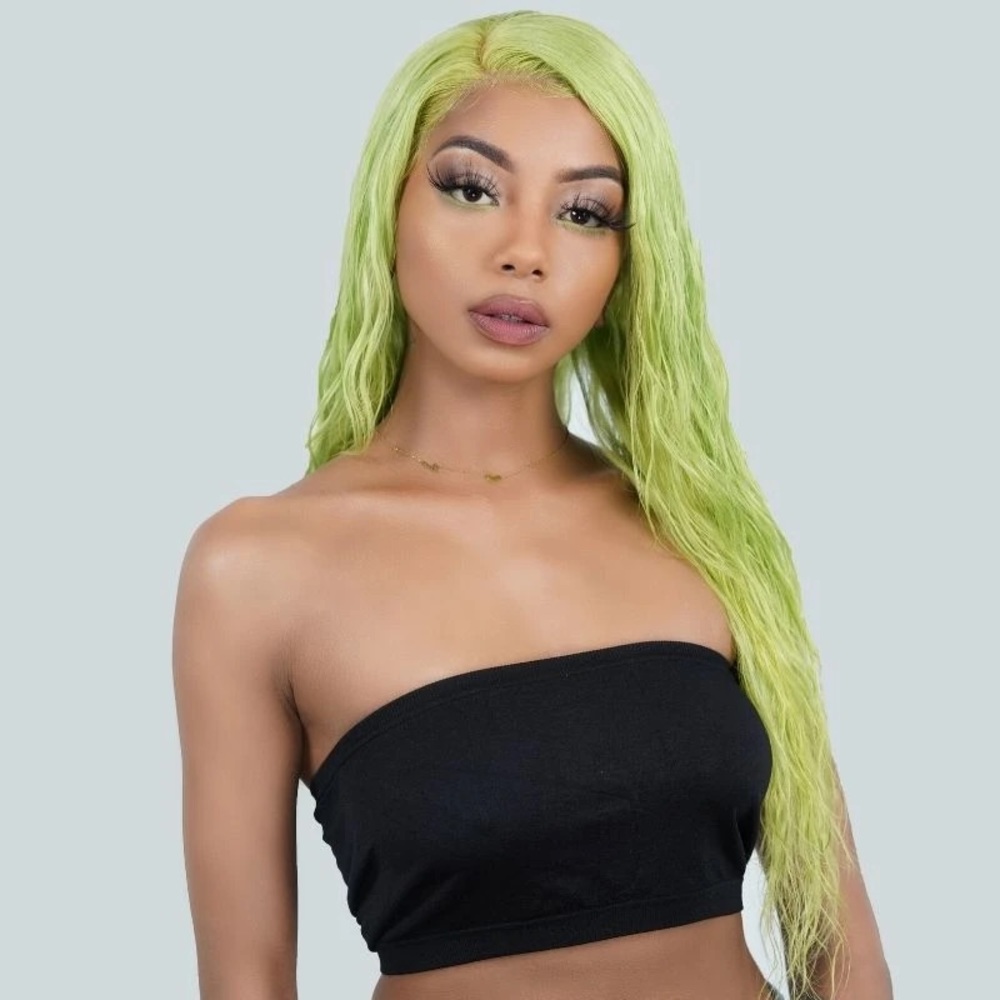 New Emerald Green Front Lace Wig 16”